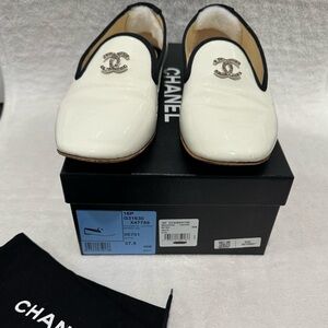 Chanel Black and White loafers